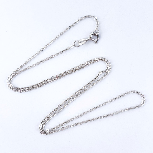 Vintage Sterling Silver 925 0.8mm Cable Chain Necklace 18.5" - Picture 1 of 3